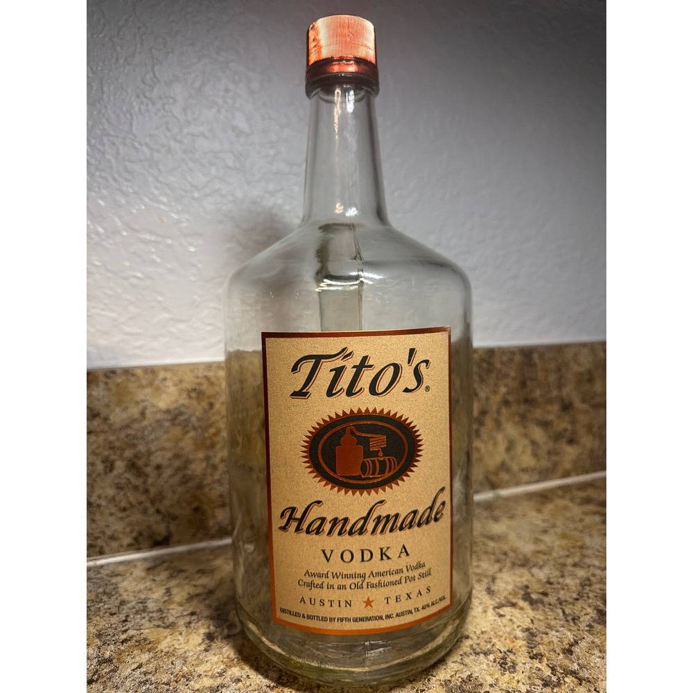 1.75L Titos Handmade Vodka Empty Bottle Unisex 1.75L Clear Excellent